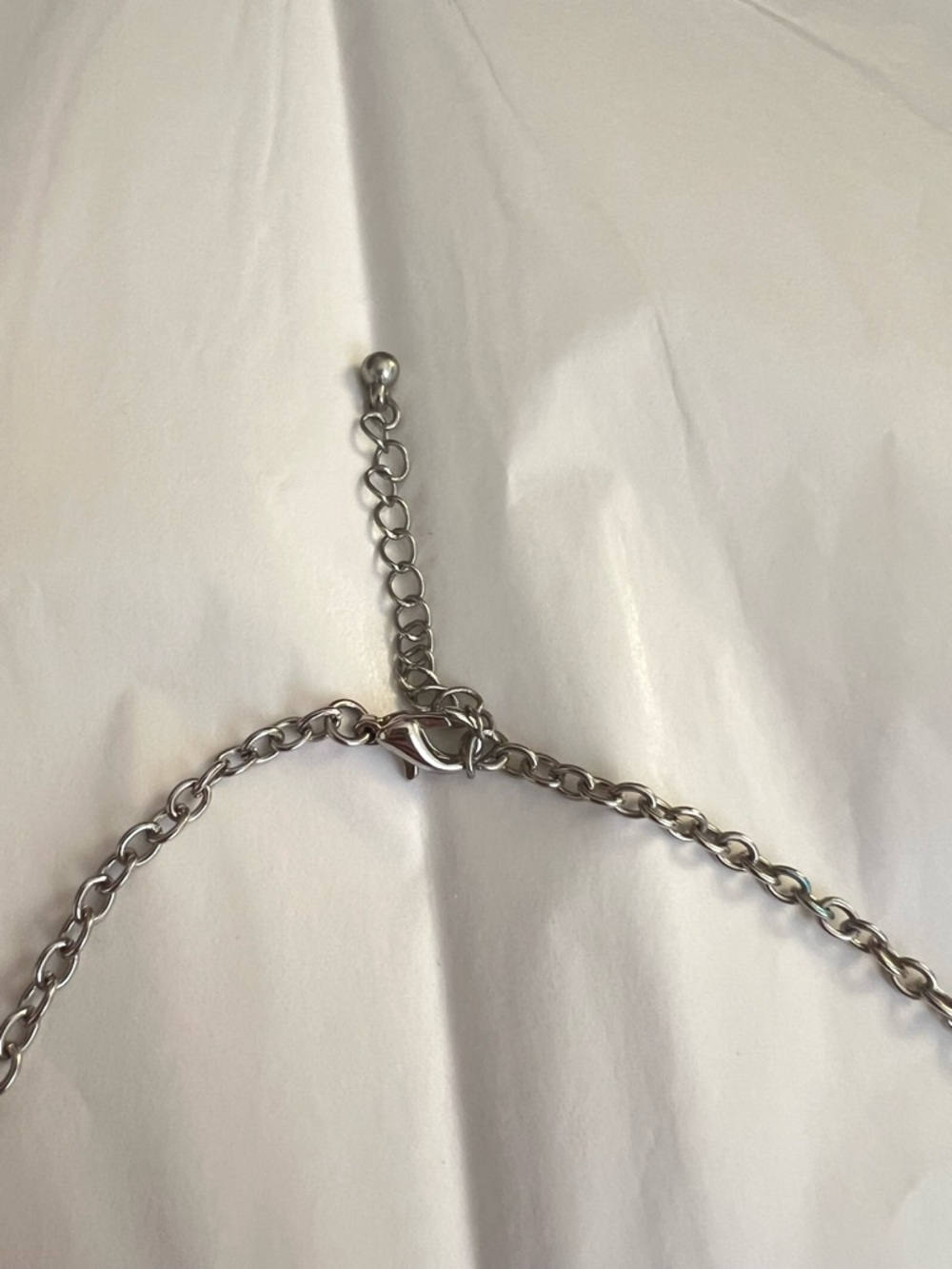 Silver-Tone Pave Triangle Spike Statement Necklace - Picture 3 of 4